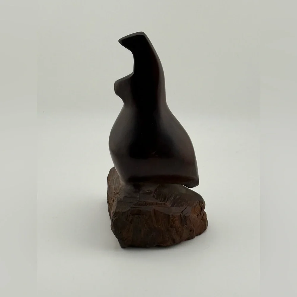 Vintage Hand Carved Wood Quail Bird Figurine Sculpture Rustic Decor